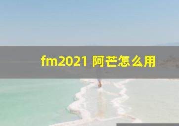 fm2021 阿芒怎么用